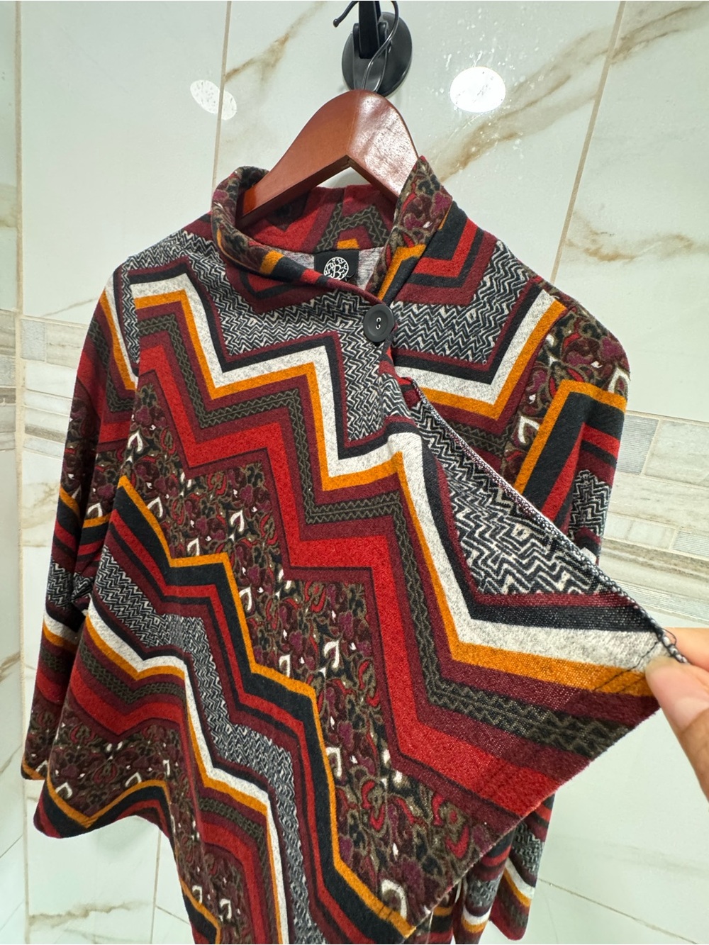 Bobeau Petite Geometric Print Open Front Cardigan Jacket Women’s large  Petite - Picture 6 of 13